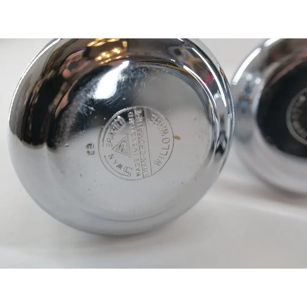 Chrome Tea Set Vintage, Rare, England, Willoware, Swan Chromalin Brand, 3-pc